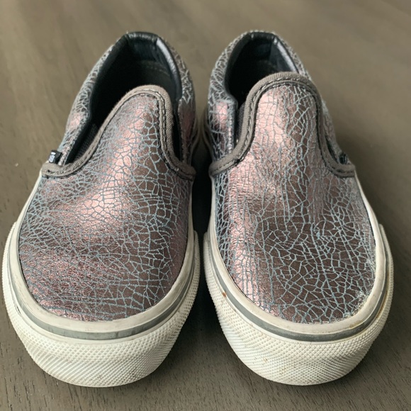 Silver/pewter Vans. Super cute. Very good condition. Unique. Sold out. - Picture 4 of 6